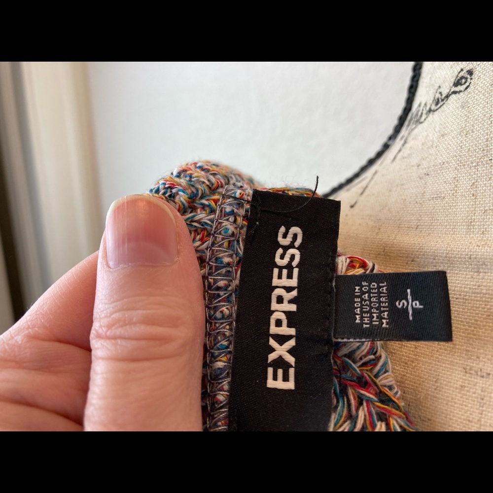 *Express Confetti Split Back Oversized Long Sleev… - image 3